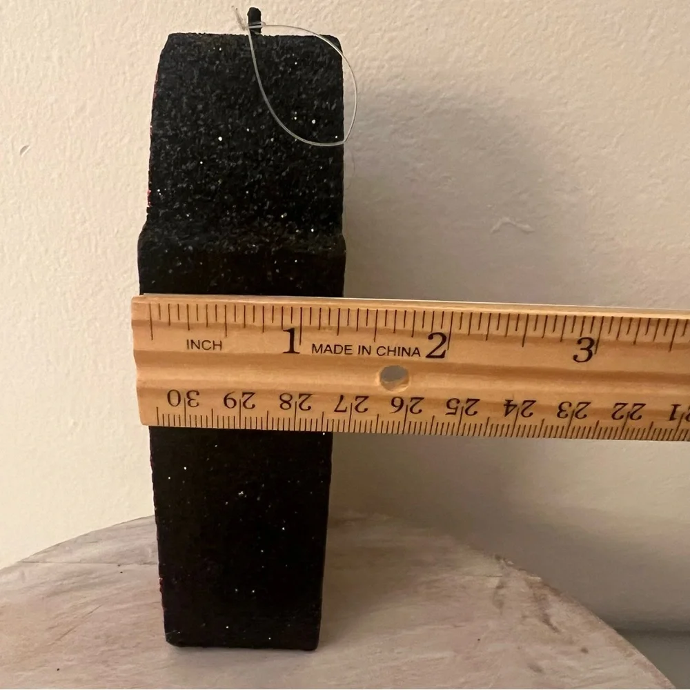 Pier 1 Vampire in Glittered Coffin ornament Halloween table top decoration decor